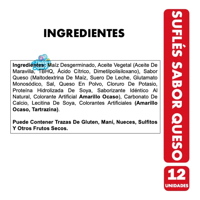 Sufles De Queso Para Colación O Cumpleaños De Tim Manga 12u