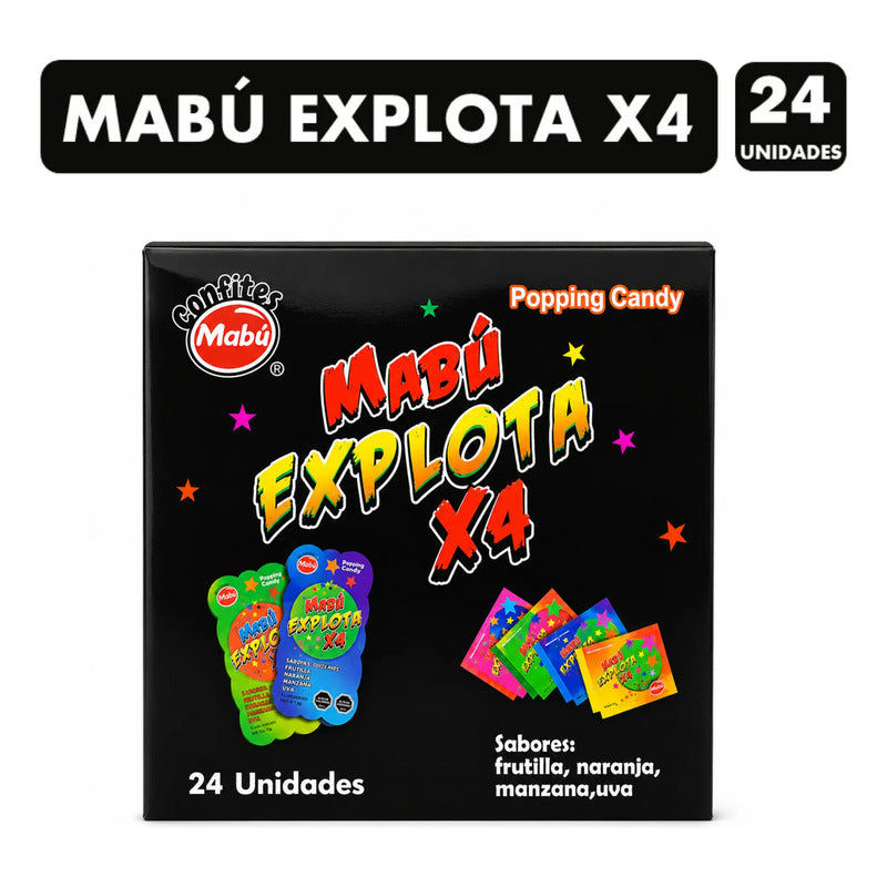 Mabu Explota X4 Caramelo Explosivo (caja 24 Unidades)