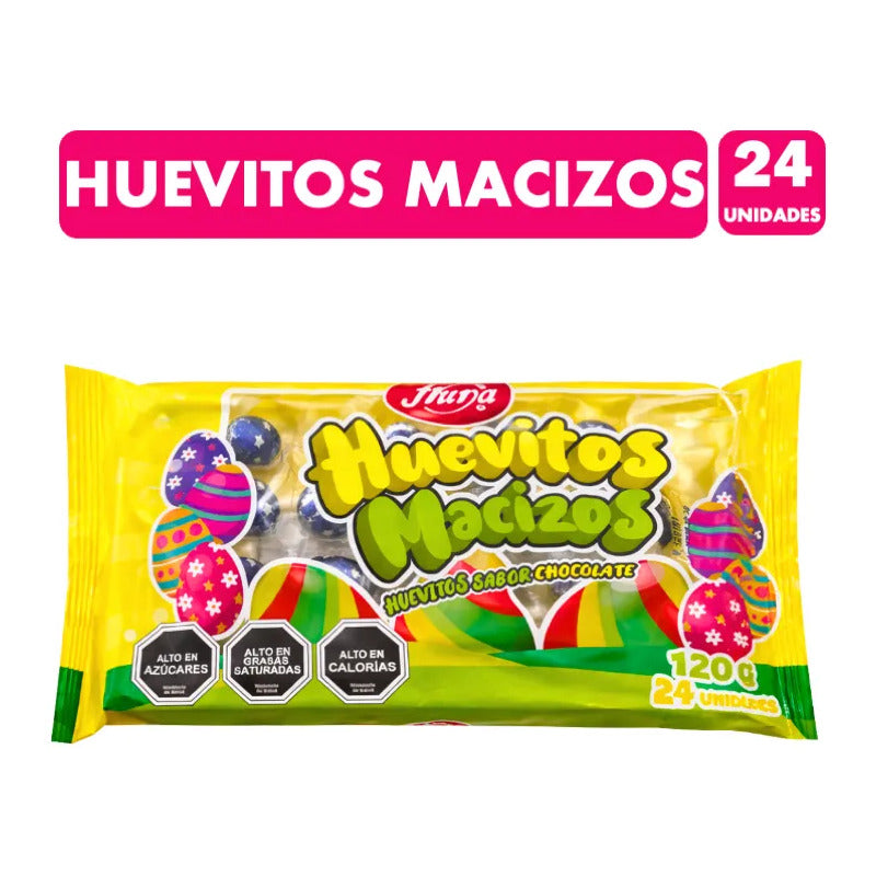 Huevos De Pascua Fruna Chocolate Macizo - Bandeja Con 24 U