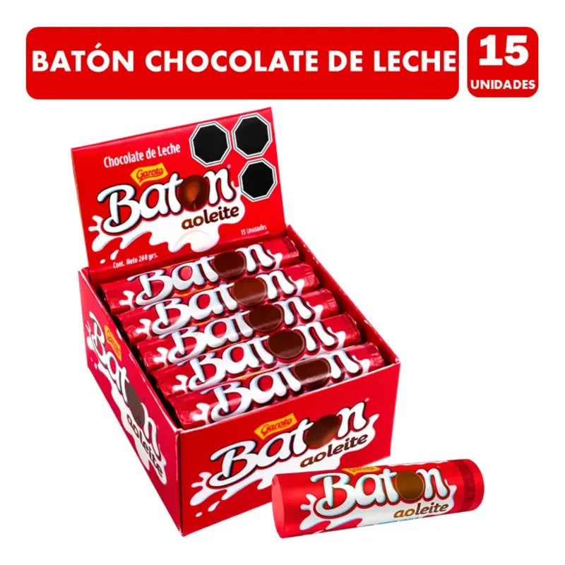 Batón Chocolate Negro De Leche De Garoto (caja Con 15 Uni)