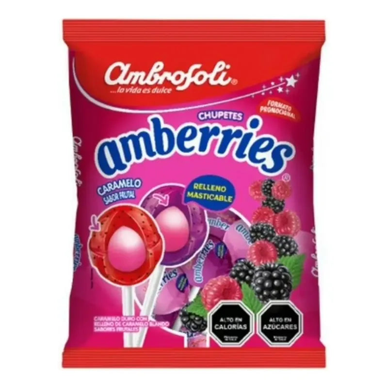 Coyac Amberries Relleno De Chicle Sabor Frutal (12unidades)