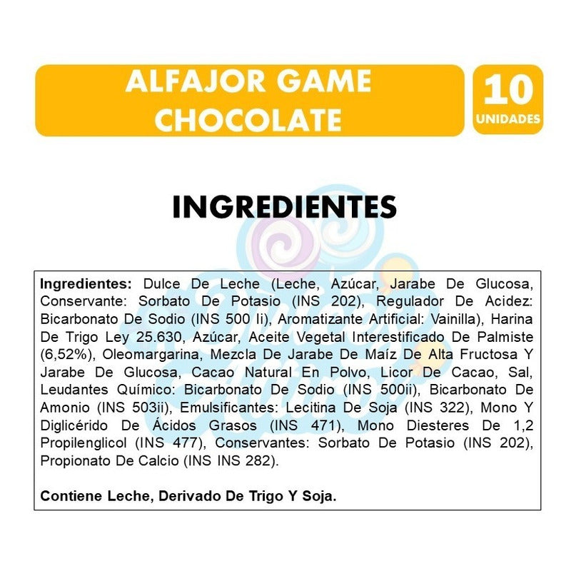 Alfajor Game De Nevares - Amarillo (pack Con 10 Unidades)