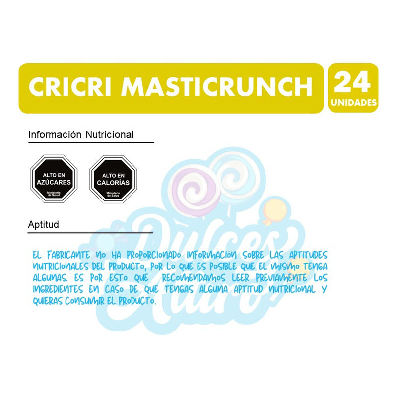 Cricri Masticrunch - Masticables De Colores (caja Con 24 Un)