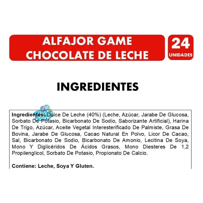 Alfajor Game De Chocolate Con Leche Caja X24 Unidades
