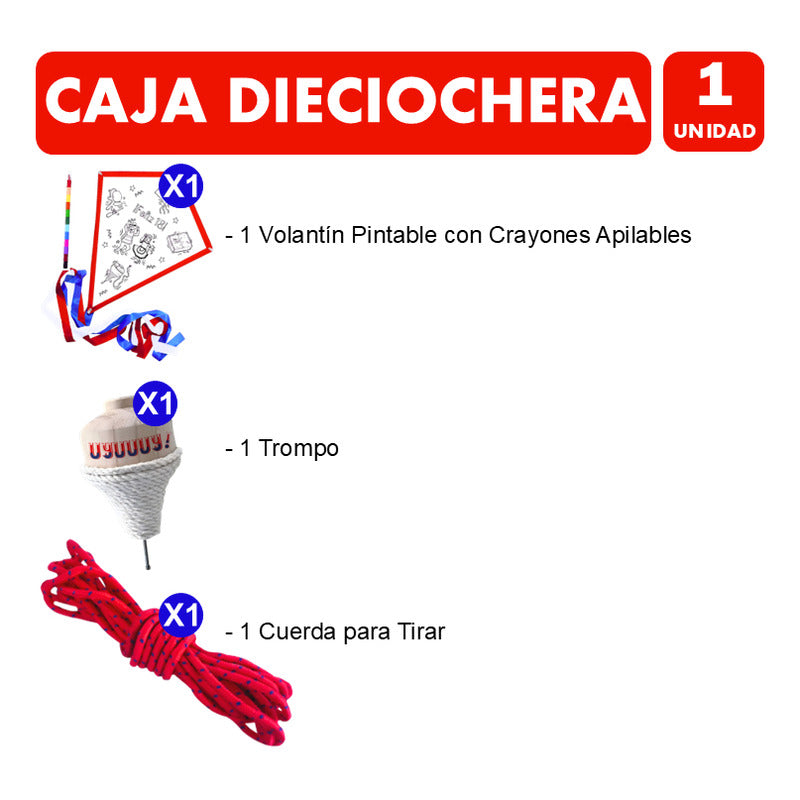 Caja Especial Fiestas Patrias - Kit De Juegos Y Decoración