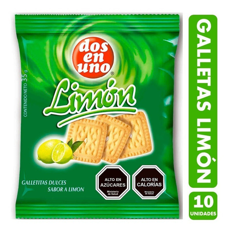 Galletas Colación, Sabor Limón - Pack De 10 Unidades De 35gr