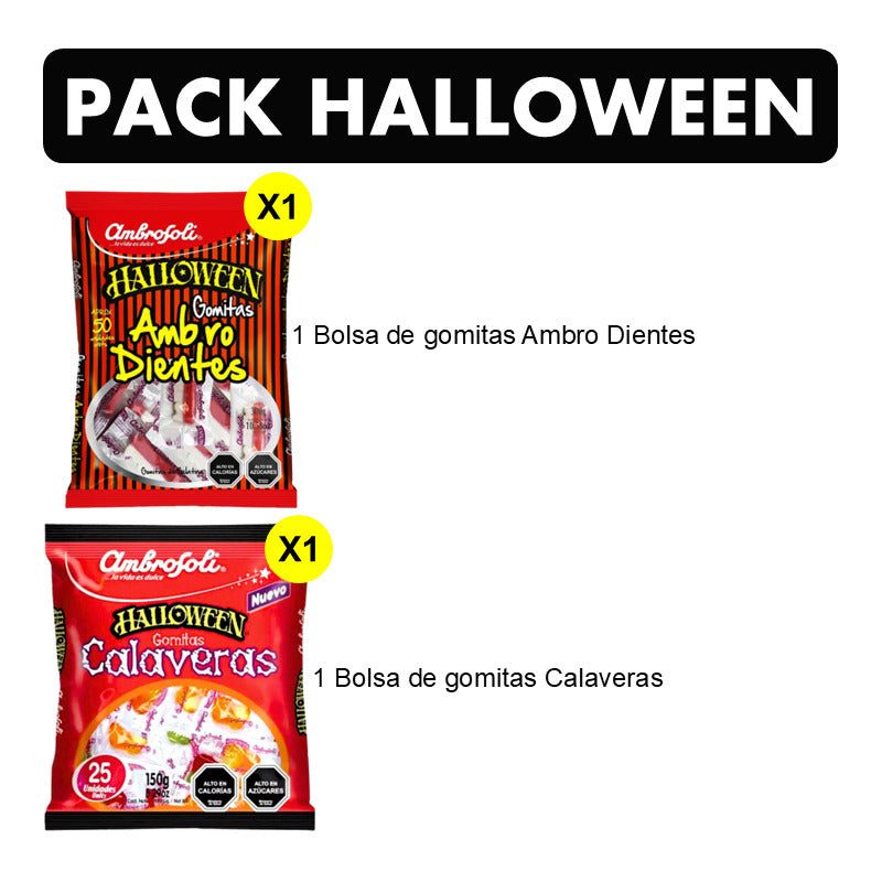 Pack De Gomitas Ambrodientes Y Calaveras Especial Halloween