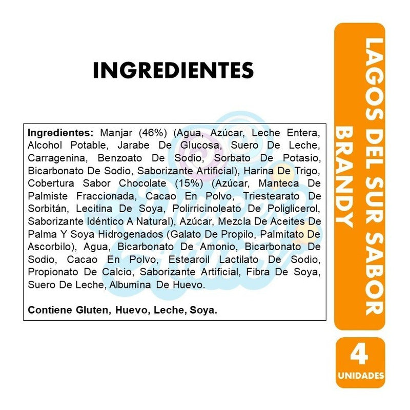 Lagos Del Sur - Alfajores Brandy (caja Con 4 Unidades)
