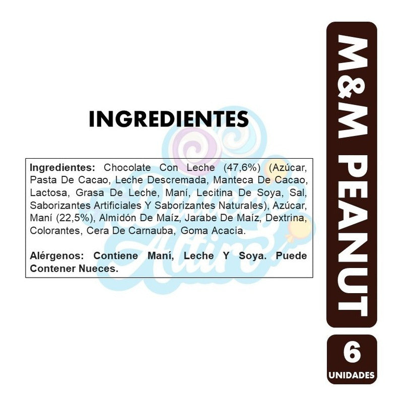 M&m Amarillo - Peanut - Mani (pack Con 6 Unidades)