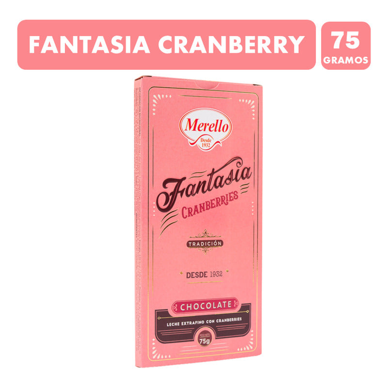 Tableta De Chocolate Cranberry Merello (tableta De 75 Gr)