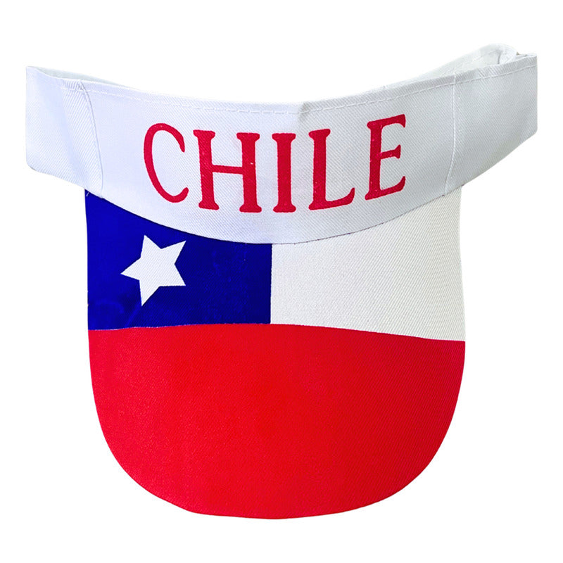 Gorro Tipo Visera De Chile Para El 18 Con Bandera De Chile