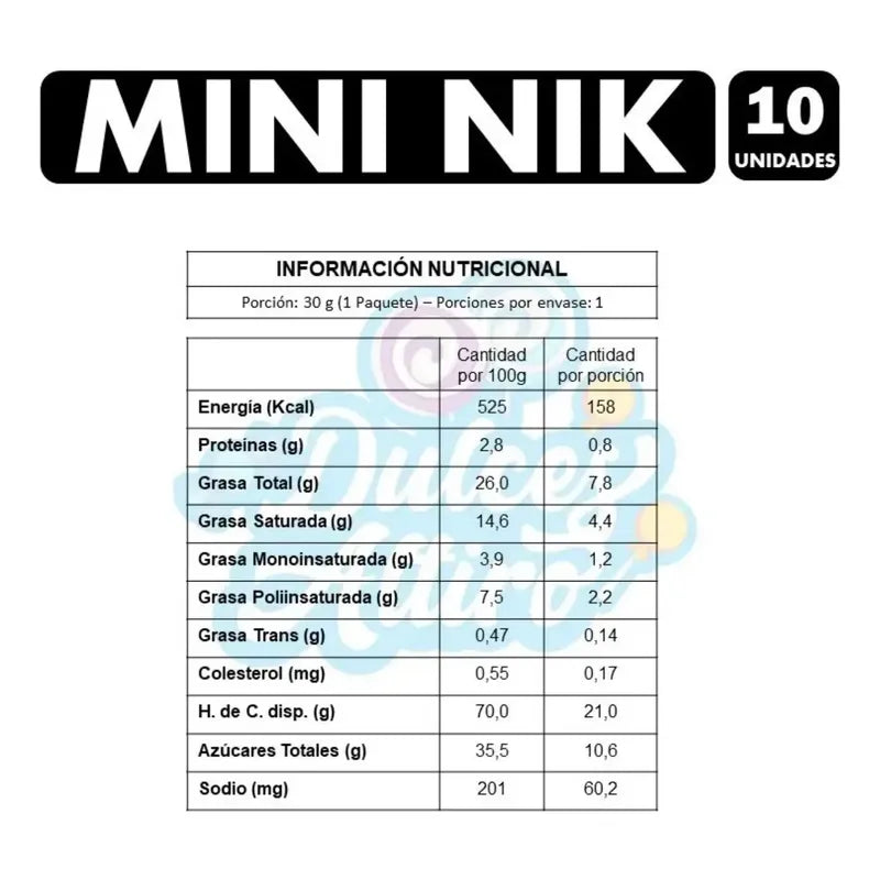 Galletas Mini Nik De Costa - Especial Colación (pack 10u)
