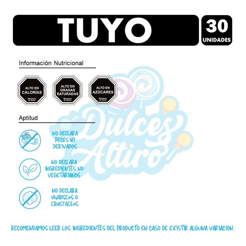 Tuyo - Oblea Doblemente Bañada De Costa (bolsa Con 30 Uni)