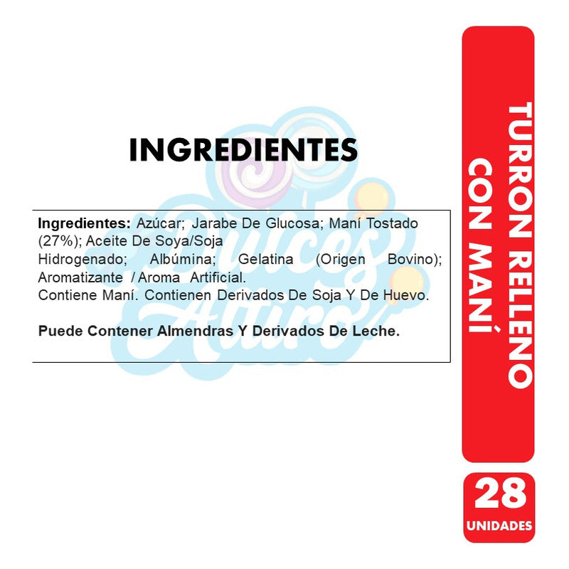 Turrón De Maní 45gramos - Dos En Uno (caja Con 28 Unidades)