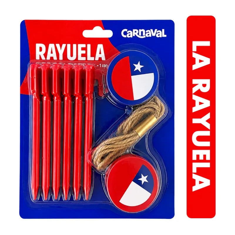 Juego La Rayuela Dieciochera 4 Tejos + 6 Estacas + 1 Cordón