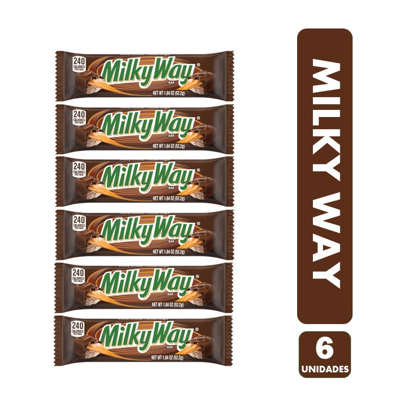 Milky Way-leche Y Caramelo - Barra De Chocolate(pack Con 6u)