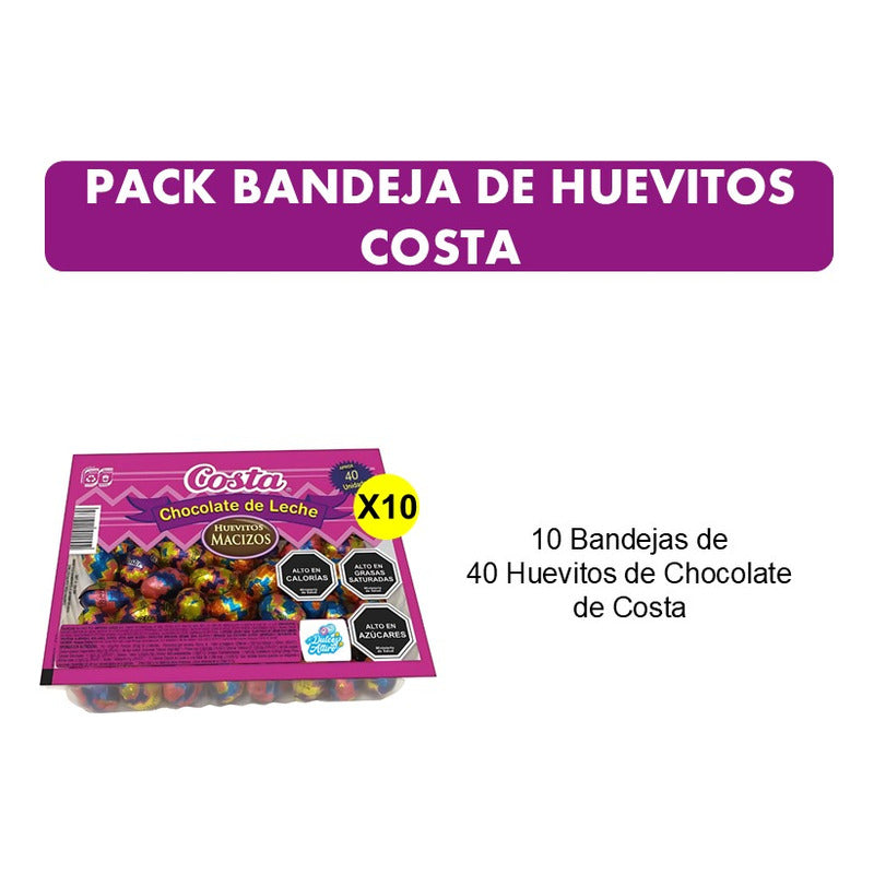 Huevitos De Chocolate Costa (pack 10 Bandejas De 40 Uni)