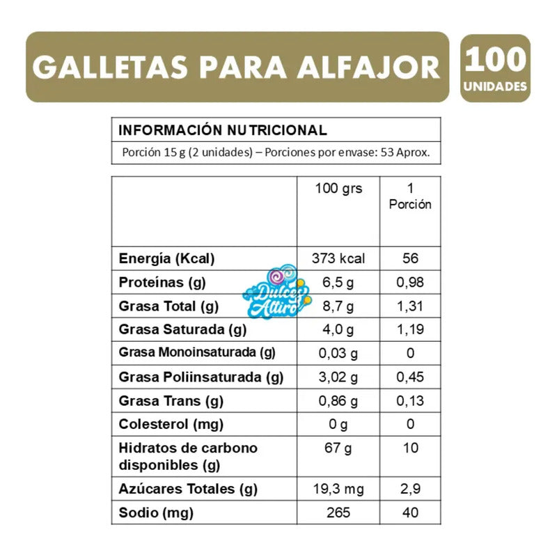 Galletas Base Para Alfajor Tío Nino Repostería (800g)