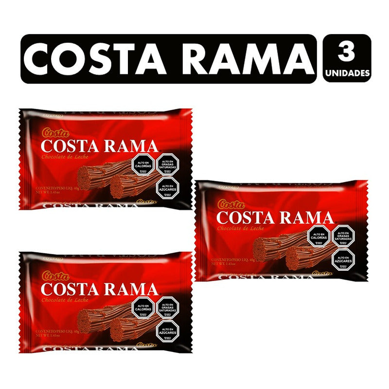 Chocolate Costa Rama 40 Gramos - Marca Costa(pack Con 3 Uni)