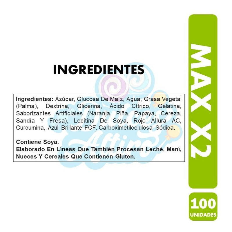 Masticables Max X2, Colombina - Dulces Rellenos (100 Uni).