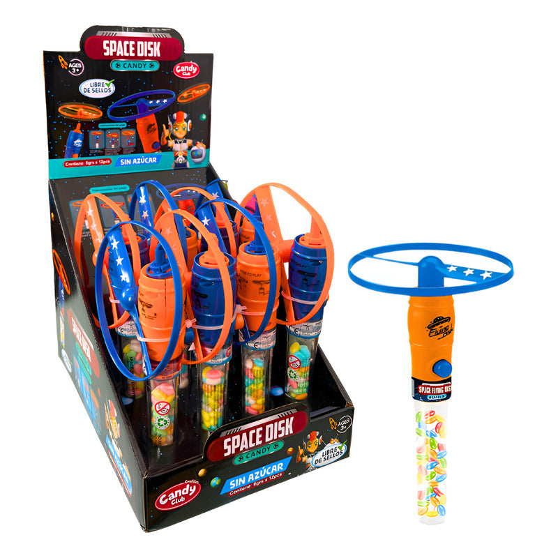 Dulces Candy Space Disk - Sin Azúcar Libre De Sellos (12 Un)
