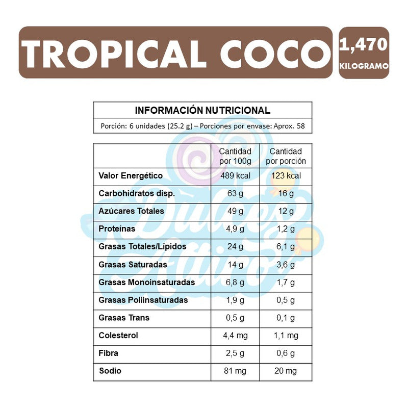 Caja Tropical Coco De 1,470kg Marca Arcor