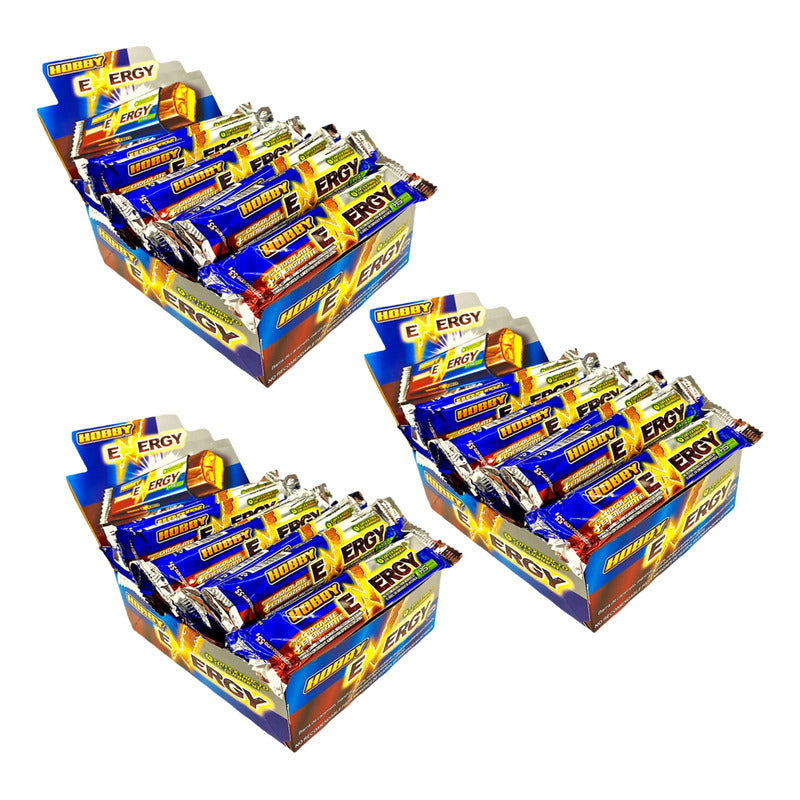 Hobby Energy - Barra De Chocolate - Pack De 3 Cajas De 15un