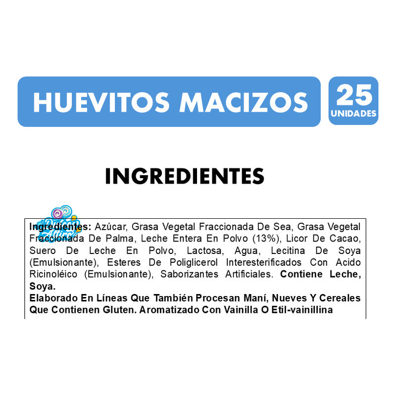 Huevitos De Chocolate Macizos De Colombina (bandeja 25 Uni)
