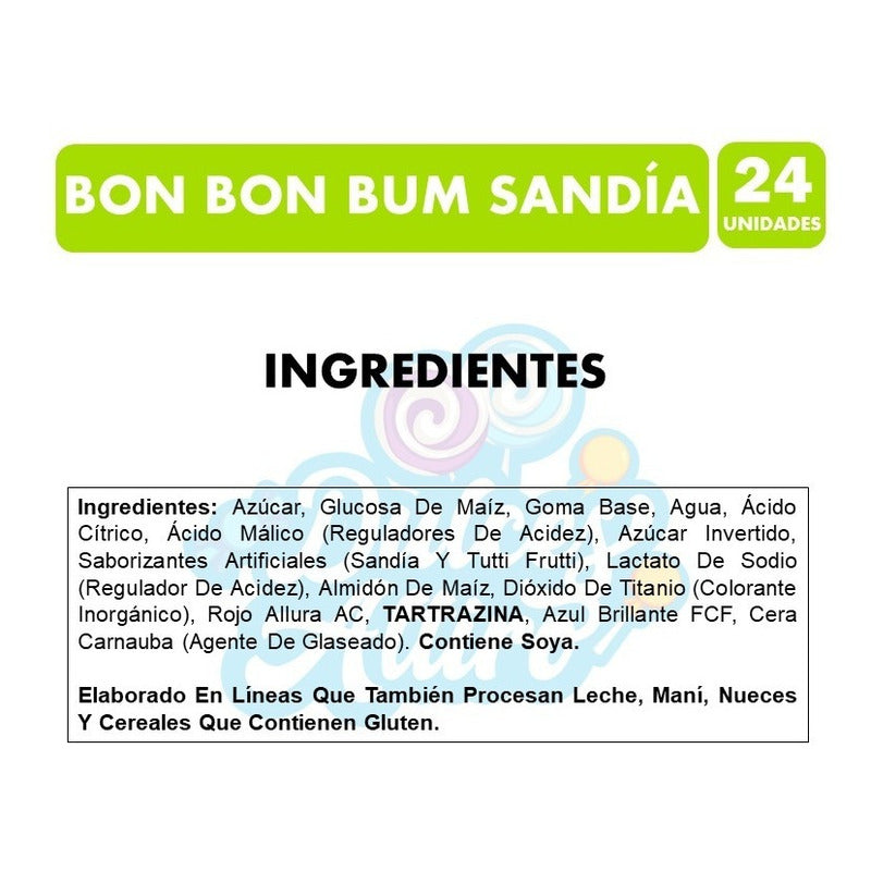 Bon Bon Bum Sabor Sandia - Coyacs (bolsa Con 24 Unidades)