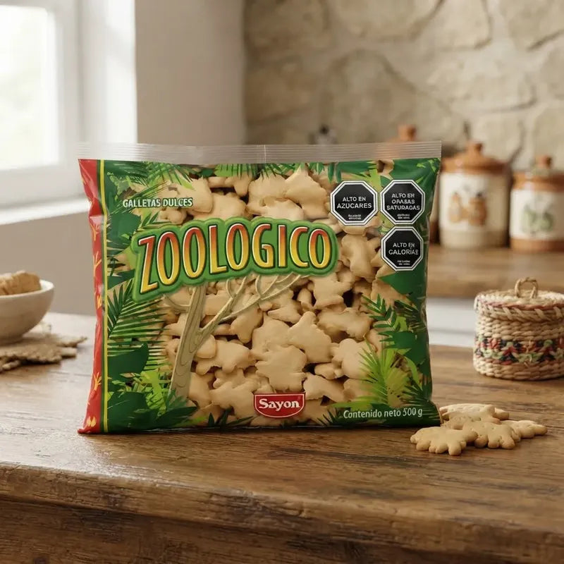 Galletas Zoológico Sayon Dulces Figuras Animales Bolsa 500g
