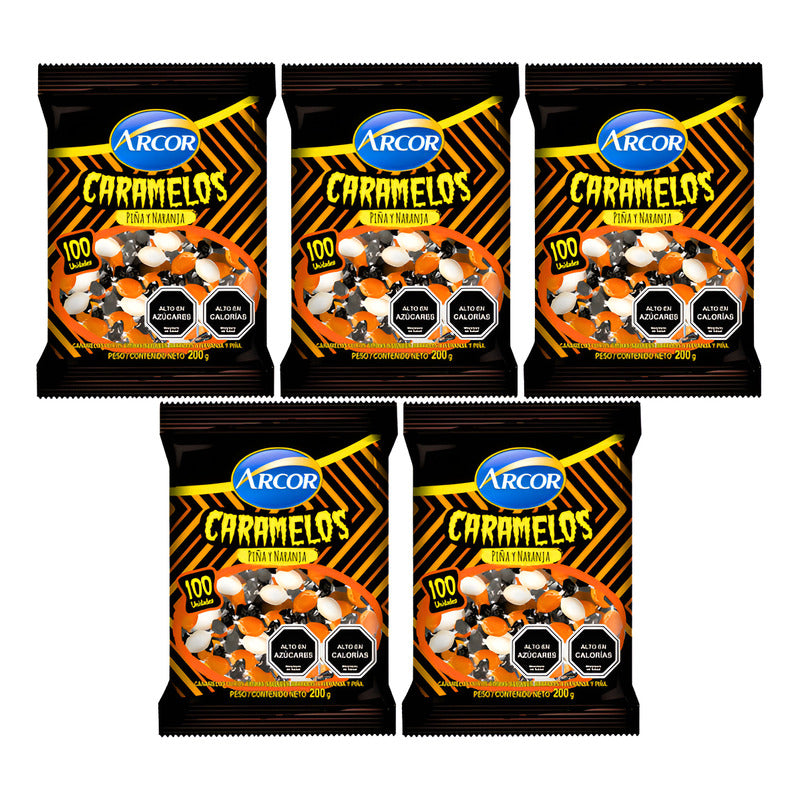 Dulces Para Halloween - Caramelos Piña Y Naranja (pack 5un)