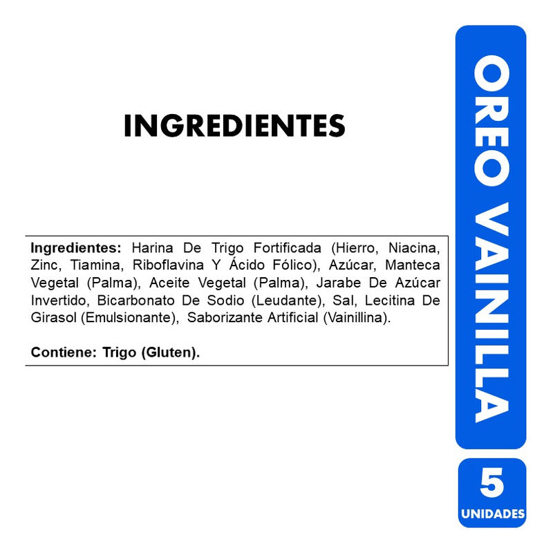 Galletas Oreo Sabor Vainilla - Para Colación (pack 5 Uni)