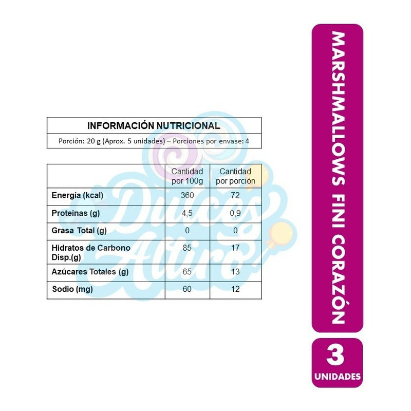 Pack De Gomitas Fini Marshmallows Corazón (pack 3 Unidades)