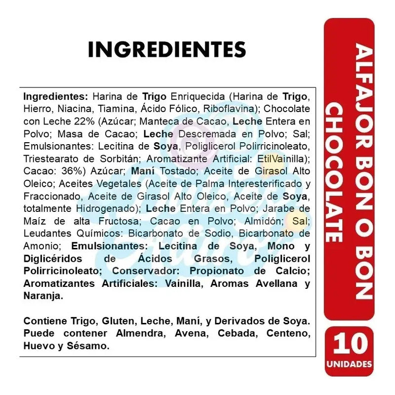 Alfajor Bon O Bon Sabor Original (pack Con 10 Unidades)