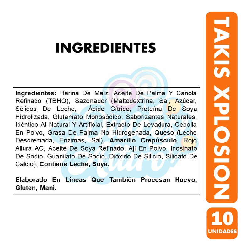Takis Xplosion, Sabor Queso - Especial Colación (pack 10uni)