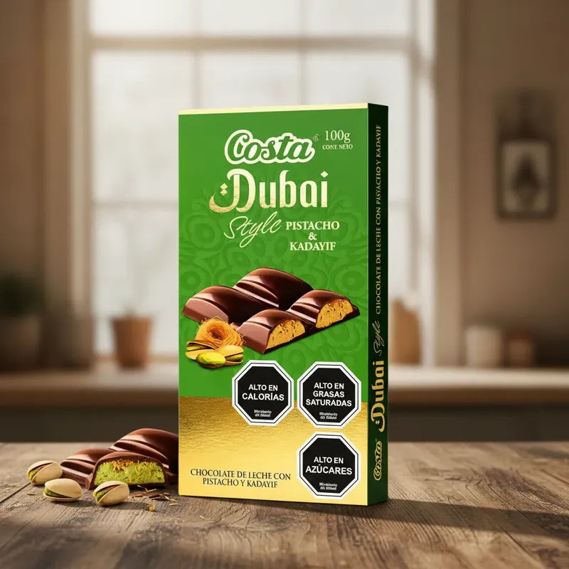 Chocolate Dubai De Costa - Sabor Pistacho Y Kadayif (100g)