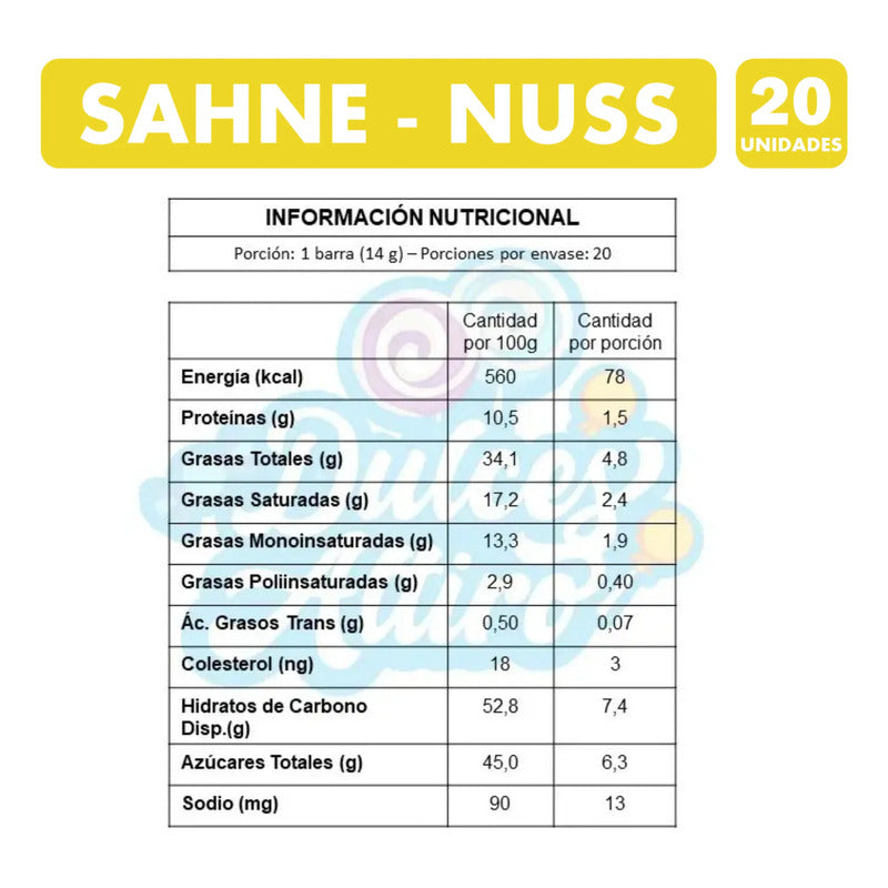 Chocolate Sahne Nuss Nestlé (caja Con 20 Mini Barritas)