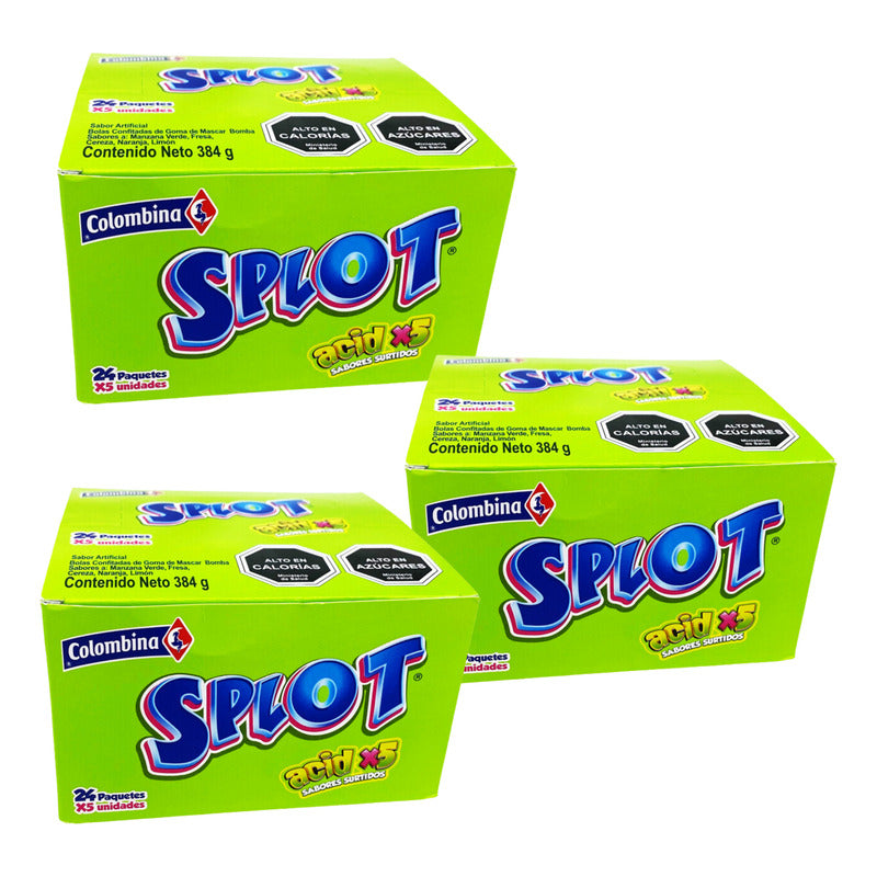 Chicle Splot - Chicle En Pelotitas - Pack De 3 Cajas De 24un