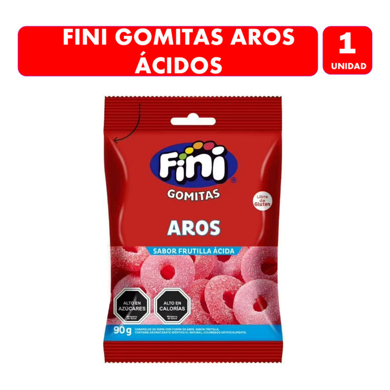 Aros Ácidos De Fini Gomitas Sabor Frutilla Acida(individual)