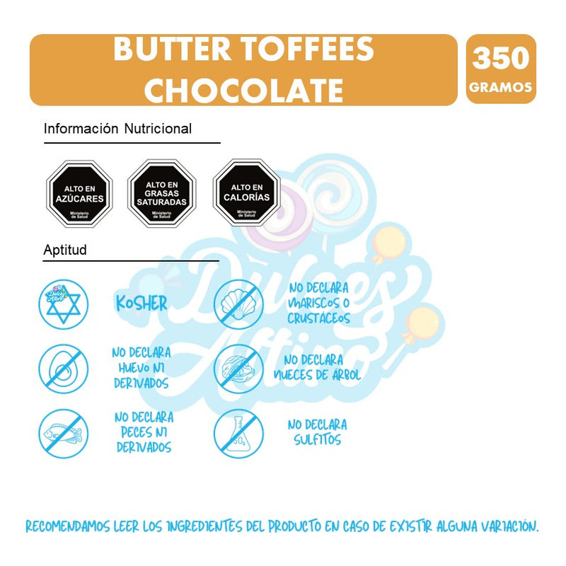 Butter Toffees Chocolate - Caramelos Arcor (bolsa Con 350gr)