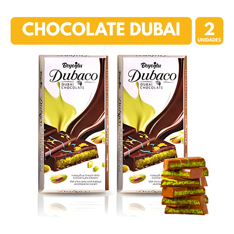 Barra De Chocolate Dubai De Pistacho En Pack (pack De 2 Un)