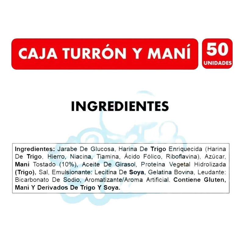 Turrón De Maní Arcor Oblea Rellena - Caja Con 50 Unidades