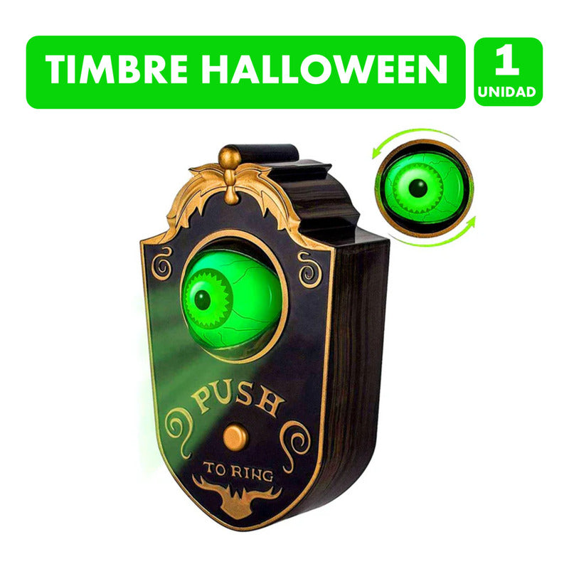Timbre Puerta Poseída Con Movimiento Especial Halloween - Negro