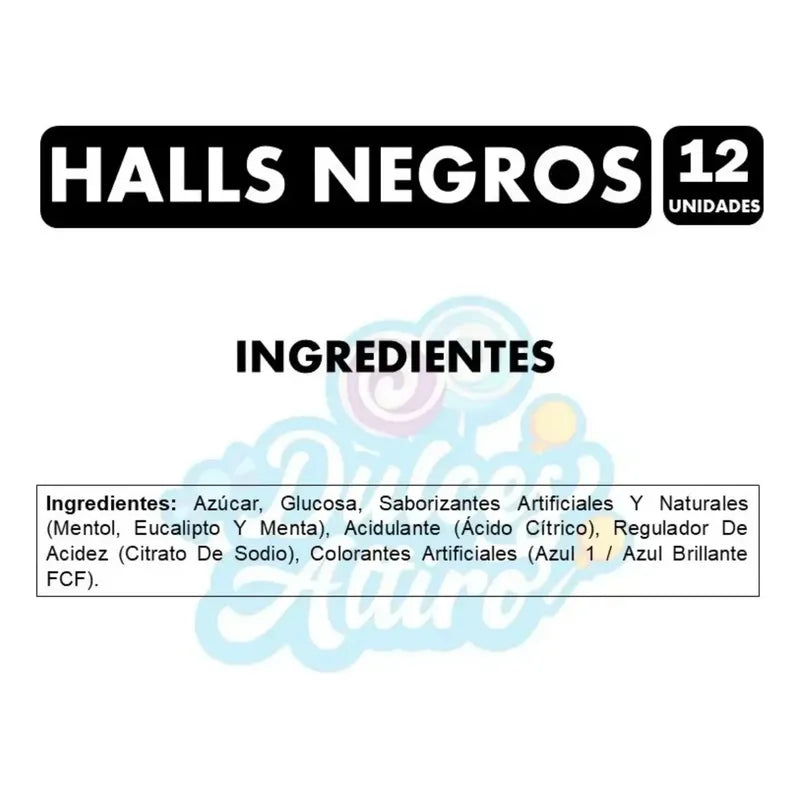 Halls Caramelos Negro Extra Fuerte - Display 12 Unidades