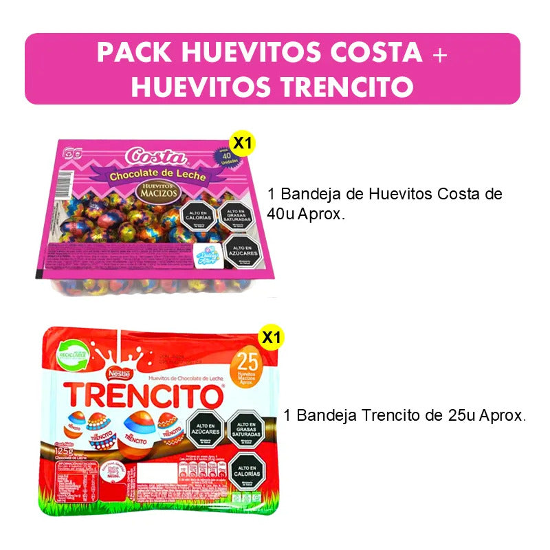 Pack Bandeja Huevitos De Pascua Costa + Huevitos Trencito