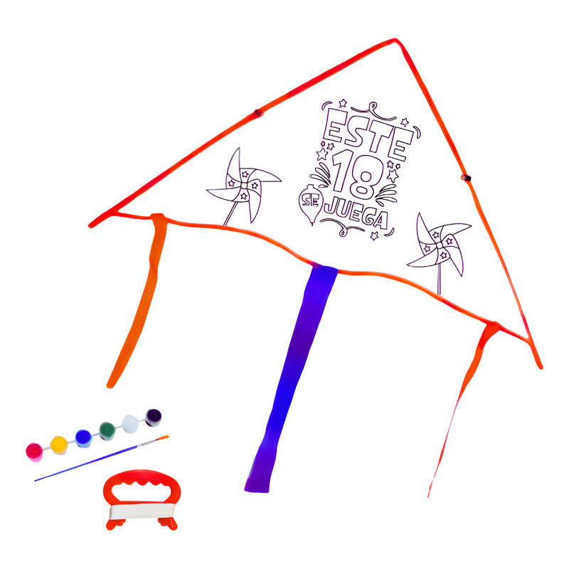 Volantin Para El 18 Coloreable - Tipo Cometa Con Pinturas