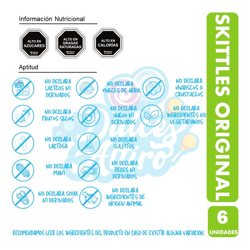 Skittles Original - Envase Rojo - Caramelos (pack Con 6 Un)