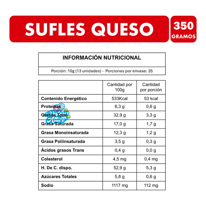 Sufles De Queso Chanfle Snack Salado (bolsa Grande 350g)