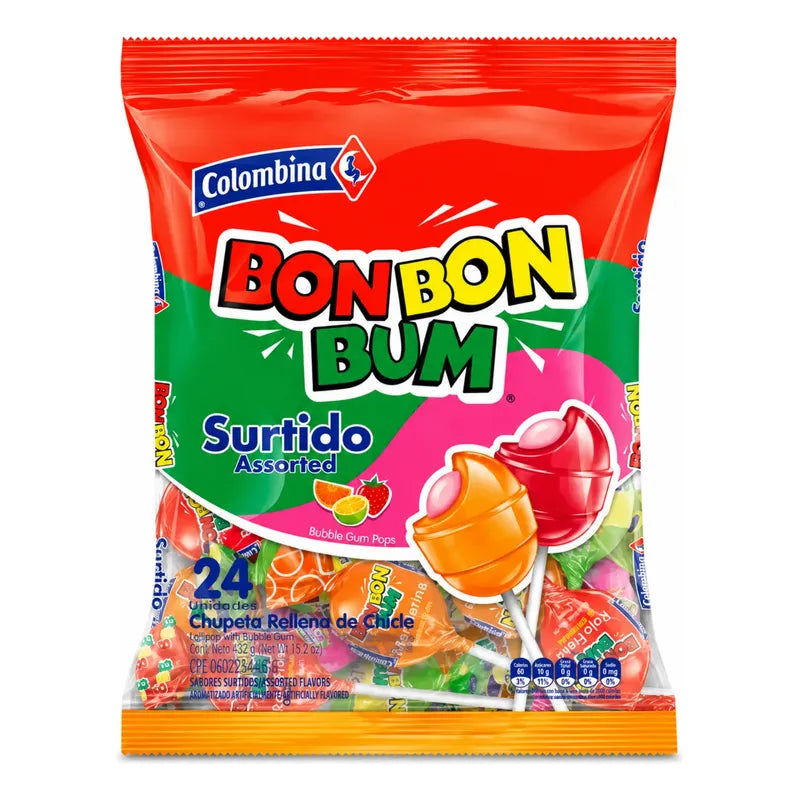 Coyac Bon Bon Bum Sabores Surtidos - Colombina (24 Unidades)