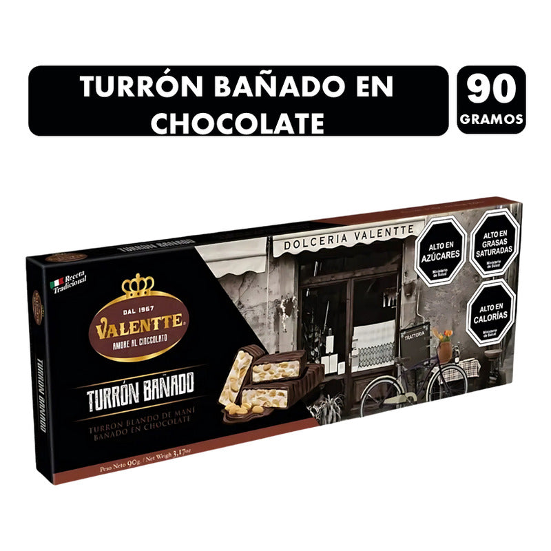Turrón De Maní Bañado En Chocolate De Valentte (barra 90 Gr)